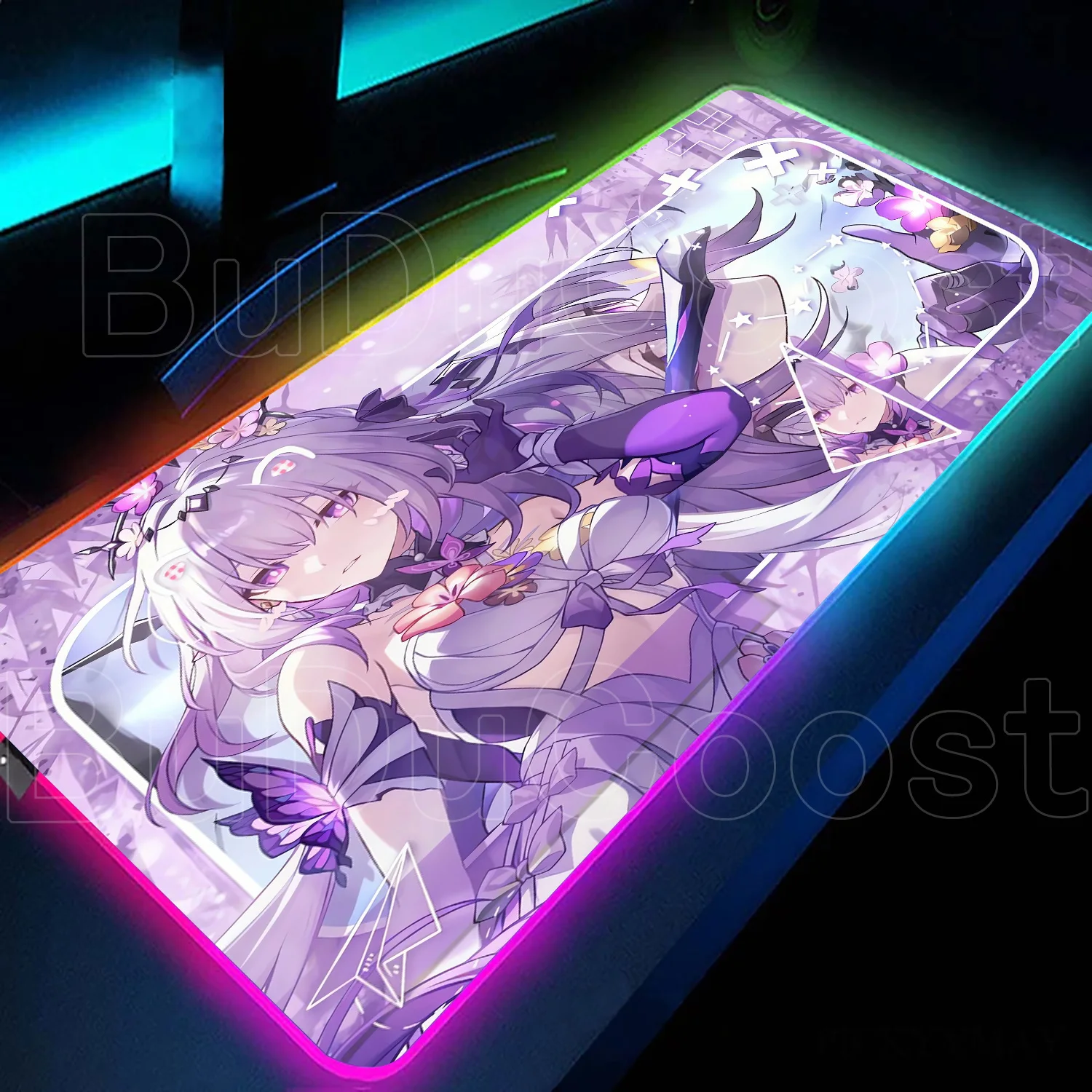 

Anime Game Lumine March 7th Rime Jingliu XXL Cute Honkai: Star Rail RGB Mouse Pad Non-slip Keyboard HD Rubber Desk Mat Mousepad