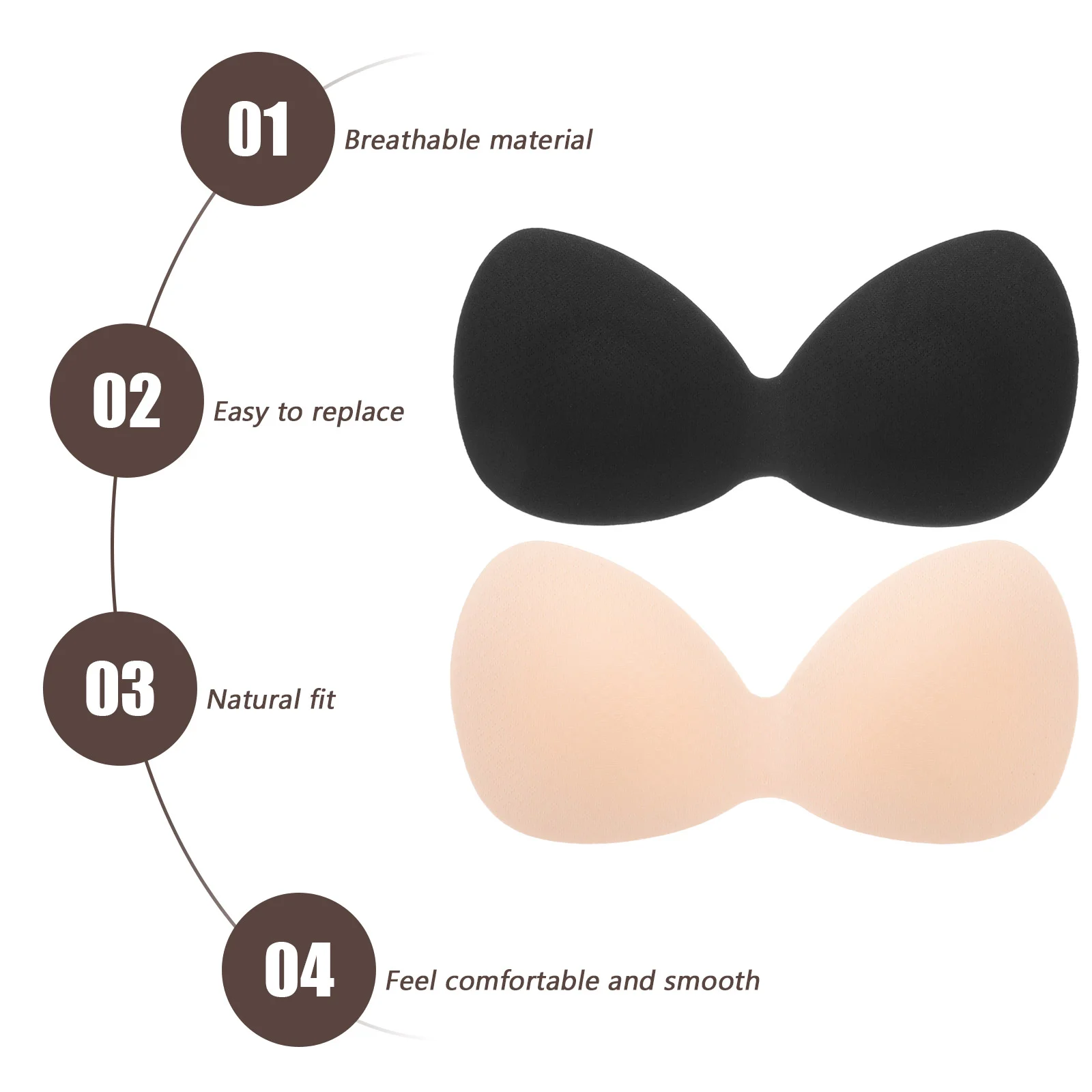 4Pcs One-Piece Bra Pads Inserts Pushup Bra Pads Sports Bra Removable Bra Pads Integrated Bra Pads Sports Bras Insert Pads Sports