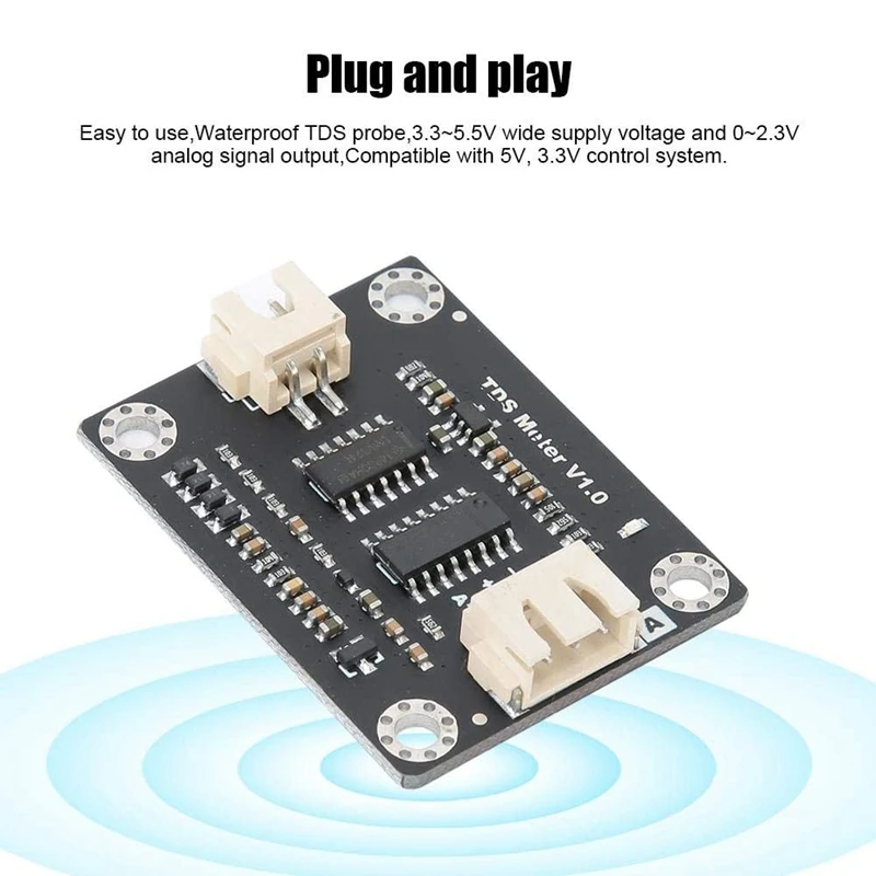 เซ็นเซอร์ TDS แบบอะนาล็อกเซ็นเซอร์การนําน้ําสําหรับ Arduino การตรวจจับของเหลวโมดูลตรวจสอบคุณภาพน้ํา Water Monitor