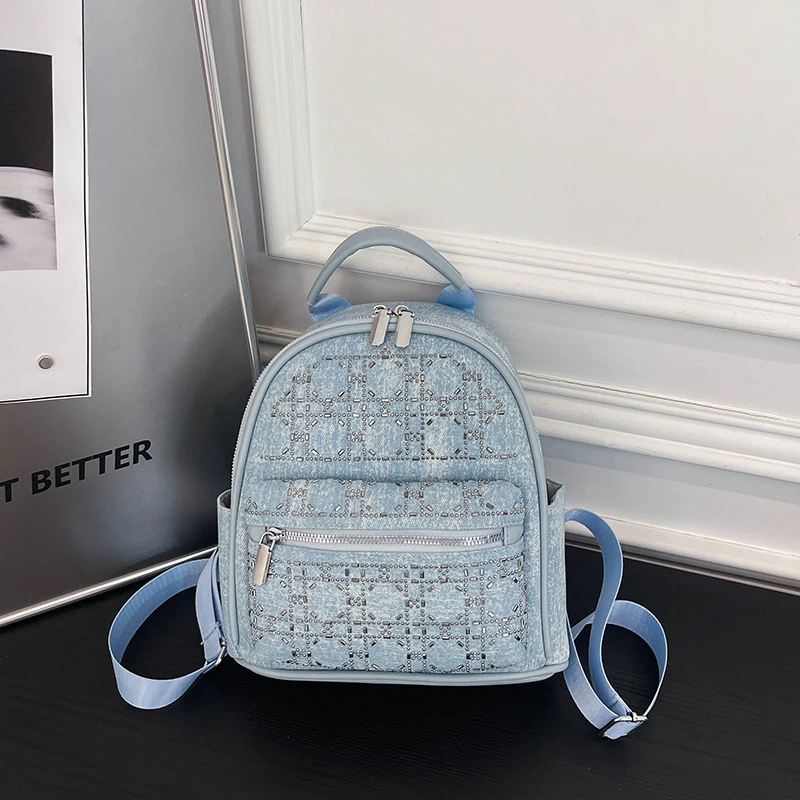 light-diamond-denim-women's-backpack-travel-commuting-bag-high-aesthetic-value-lightweight-2026-new-style-small