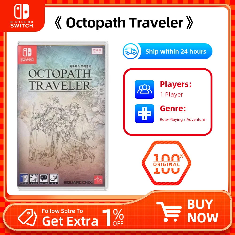 Nintendo Switch Game Deals - Octopath Traveler - Standard Edition - games Cartridge Physical Card for Switch OLED Lite