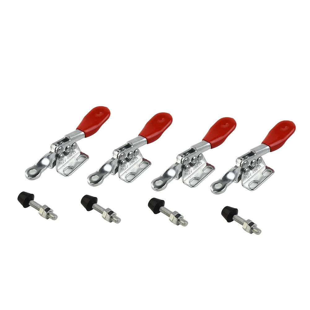 4pcs GH201A Horizontal Vertical Toggle Clamp Quick-Release 27KG Hand Clip Tool Navaja Multitool Ferramentas Manuais Kit Set