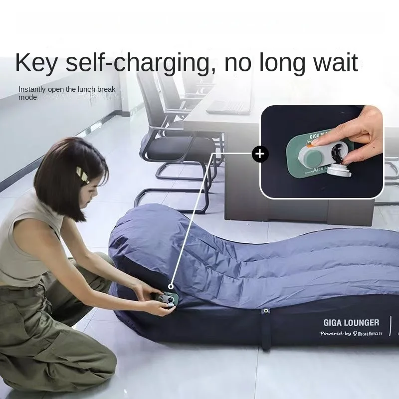One Click Automatic Inflatable Chair, Outdoor Portable Camping Inflatable Sofa  USB Charging  Family Travel Lazy Air Cushion Bed image 6