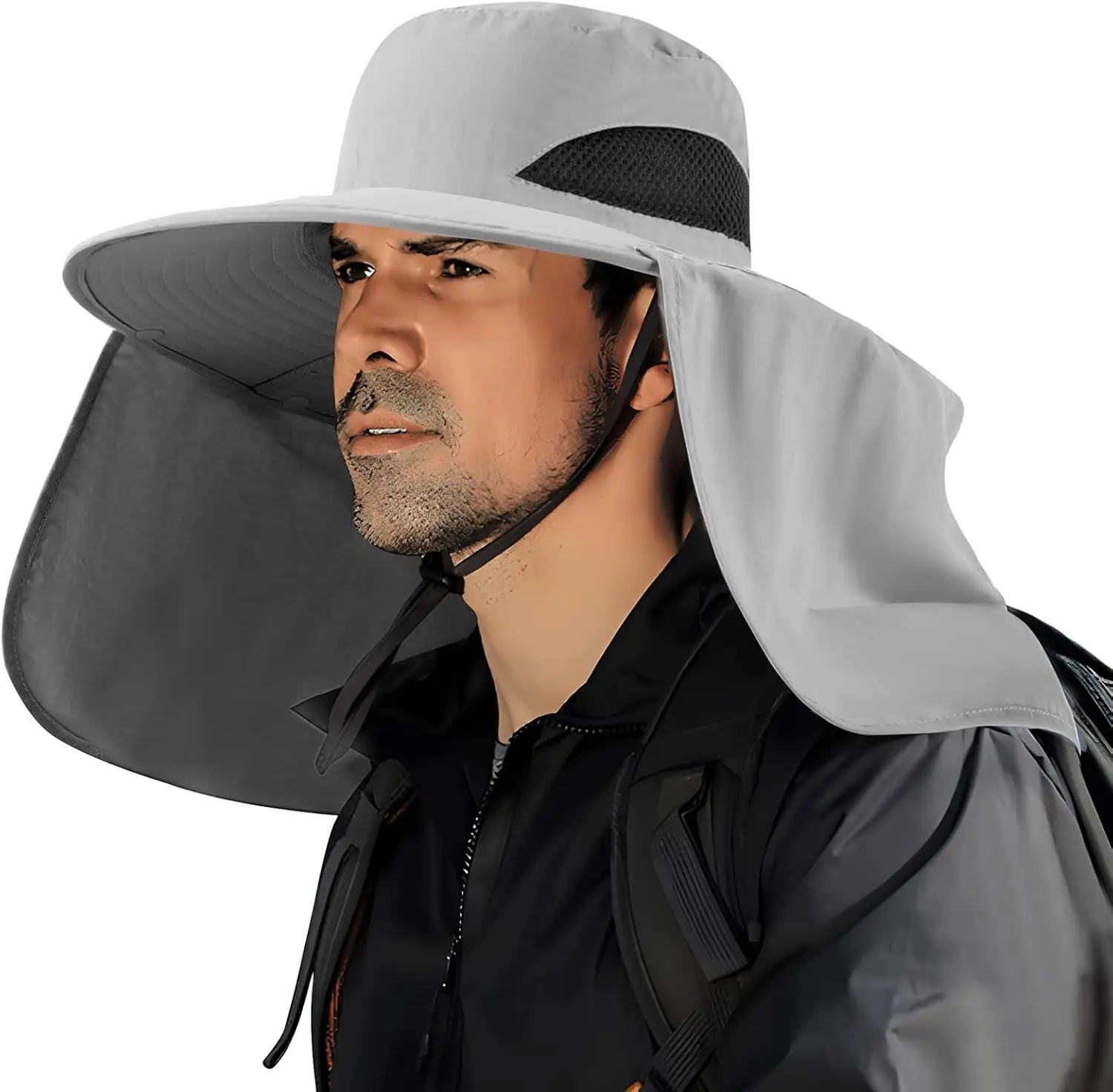 

Рыболовная шляпа для мужчин и женщин, водонепроницаемая, с широкими полями и защитой для шеи, UPF50+, для активного отдыха на природе