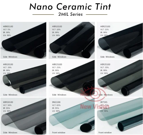 0,5 M x 3M HD alta claridad 4K Control de calor solar IR100 % Nano cerámica privacidad Solar tinte de coche película de ventana cerámica protección UV ventana