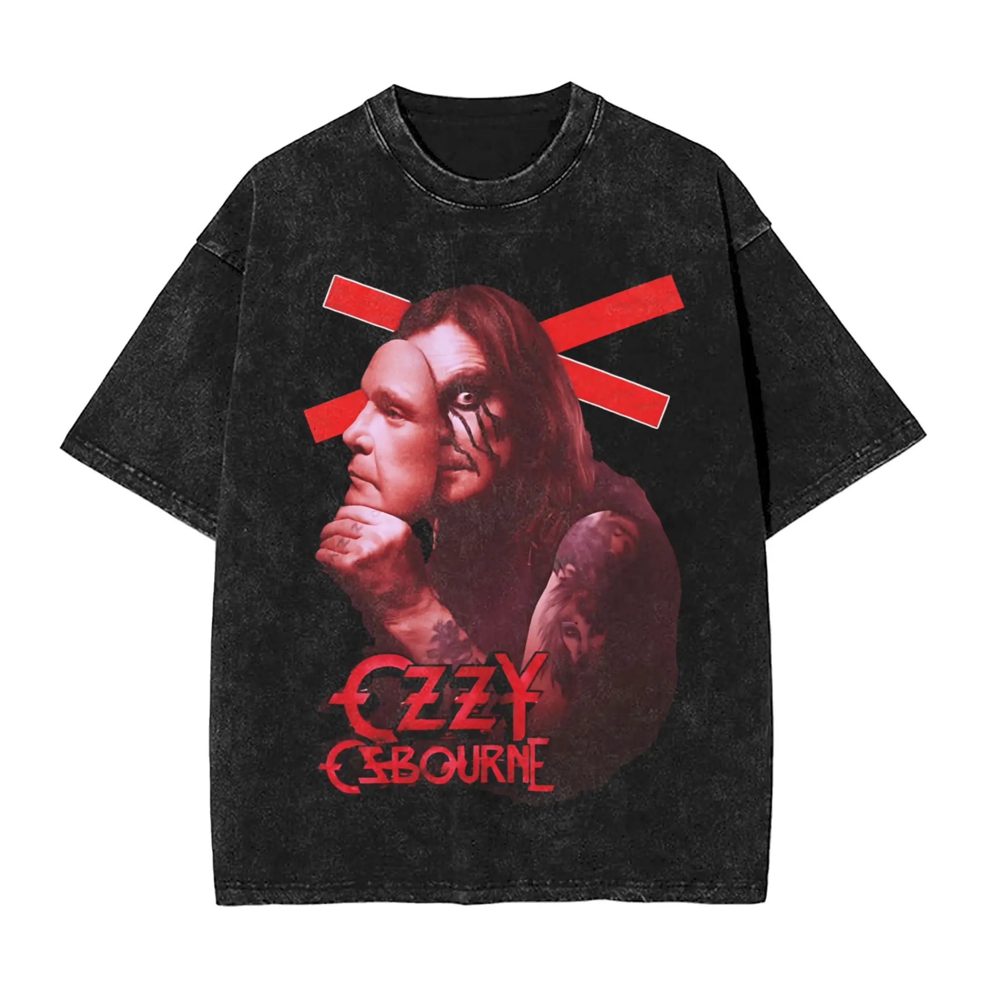 

Новинка Ozzy Osbourne, металлические музыкальные футболки, мужская футболка с круглым воротником из чистого хлопка, стираная футболка с короткими рукавами, подарочная одежда