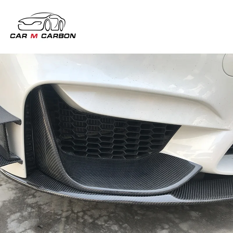 High Quality Dry Carbon Fiber Front Corner Lips For M3 M4 F80 F82 F83 MP Style Front Bumper Splitter