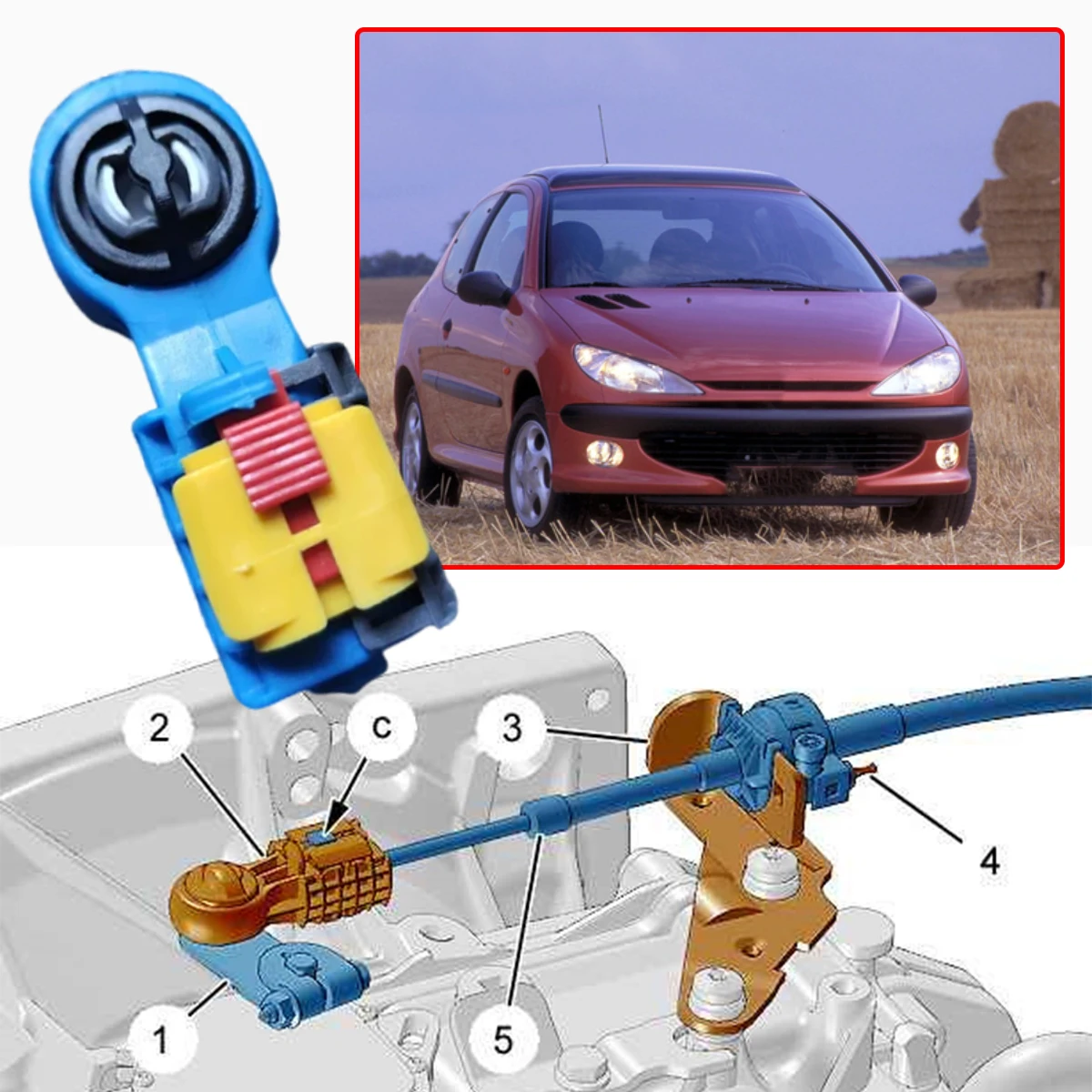 

Gear Shifter Lever Cable End Linkage Connector Adapter Selector Buckle for Peugeot 206 207 208 301 307 308 407 408 607 3008 5008