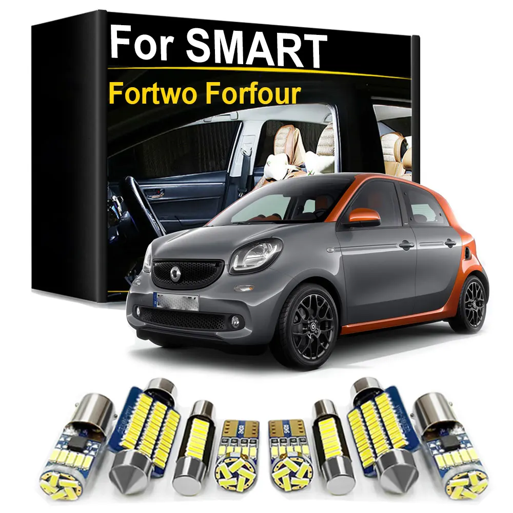 LED-Innenbeleuchtungsset Canbus für Smart Fortwo 450 451 453 Forfour 454 453 EQ Autozubehör Teile Leselampe Fehlerfrei