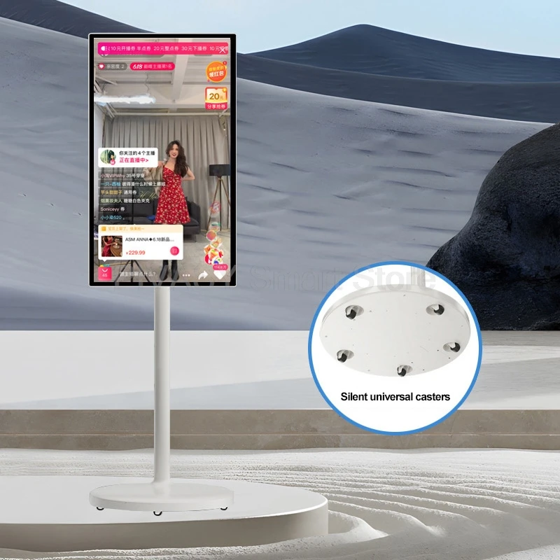 HD Smart TV al aire libre en vivo 23,8/27/32 pulgadas sistema Android pantalla táctil interactiva con soporte Mmoveable para gimnasio juegos sala en vivo