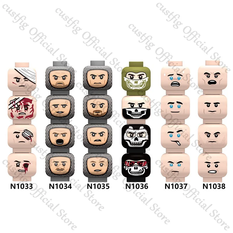 City Halloween Joker Zombie Bandit Orc Figure Facial Expression Building Block Terror Film Special Force Soldier Bricks Kids Toy