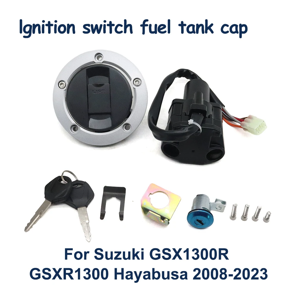 Motorcycle Ignition Switch Fuel Gas Tank Cap Cover Key Lock Set For Suzuki GSXR 1300 GSXR1300 GSX1300R Hayabusa 2008-2023