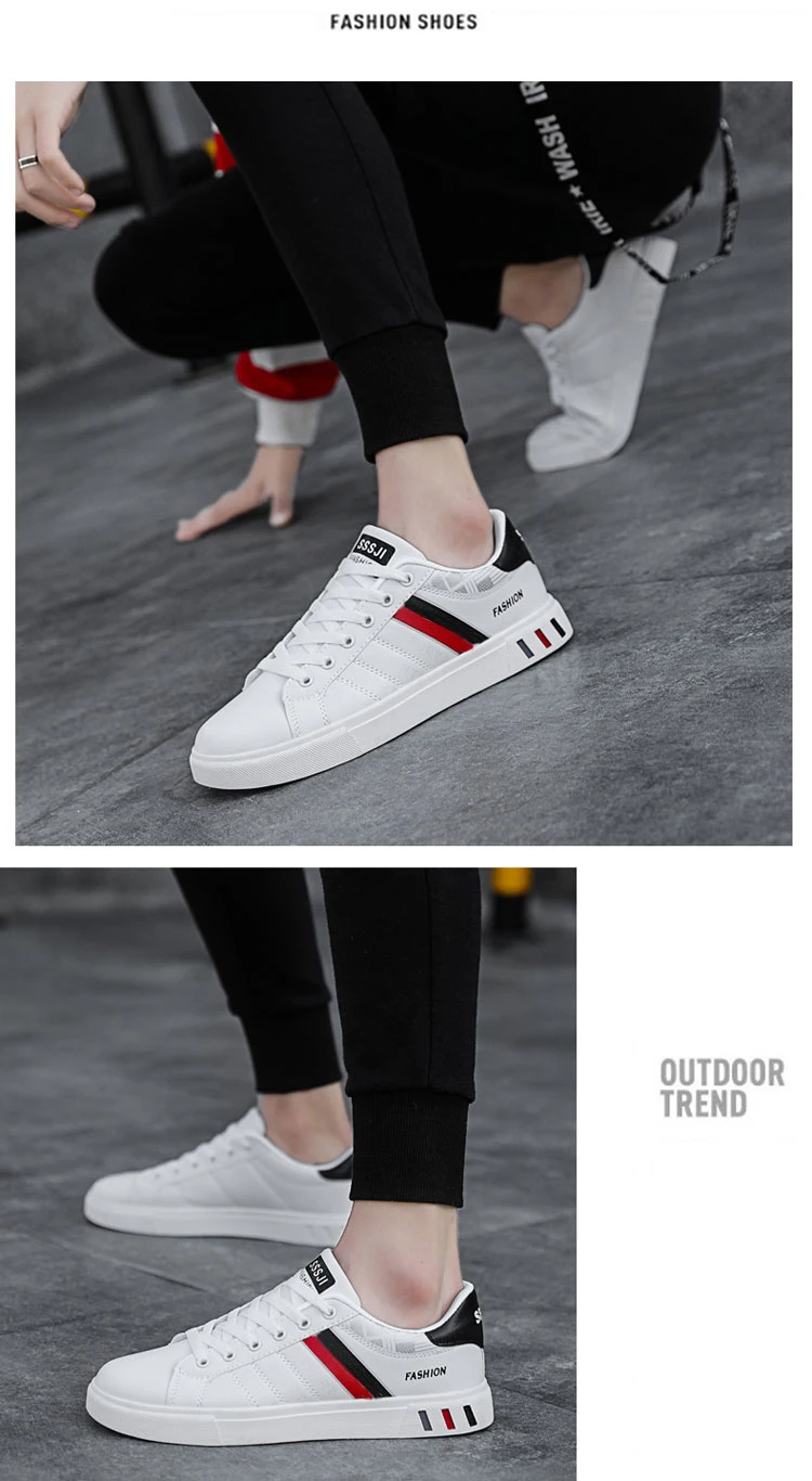 Herren-Herbst-Freizeitsneaker, Skate-Schuhe mit Streifendesign, Bieten Guten Komfort, Atmungsaktiv und Bequem – Detail 9