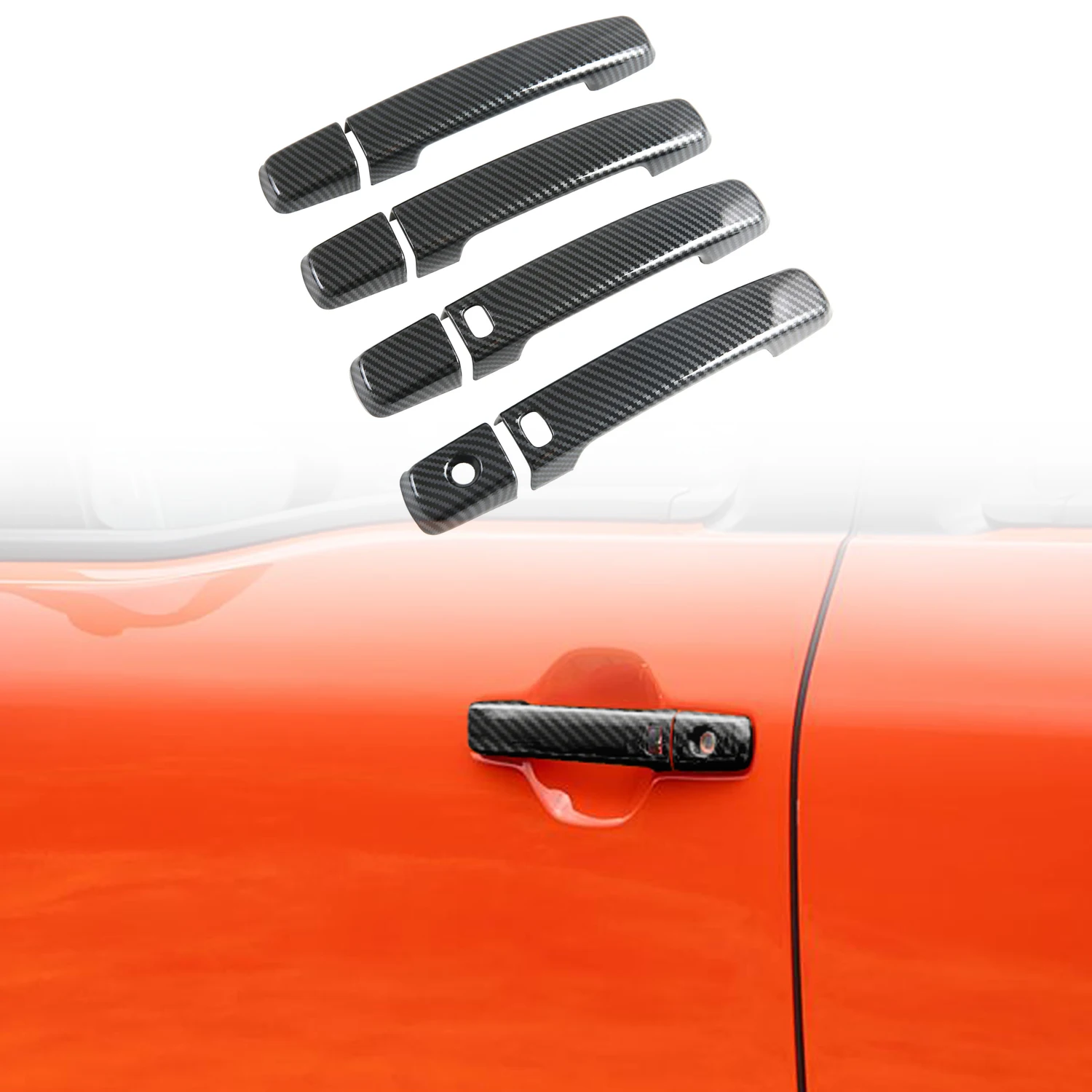 For Nissan Frontier 2022-2025 Car Exterior Door Handle Cover Set Decor Overlay ABS Carbon Fiber Style Accessories 8PCS