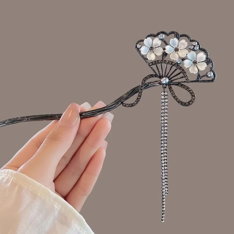 Vintage Chinese Style Hanfu Hair Stick Women Metal Tassel Hair Fork Hair Chopsticks Hairpin Woman Jewelry Hair Clip Accessories