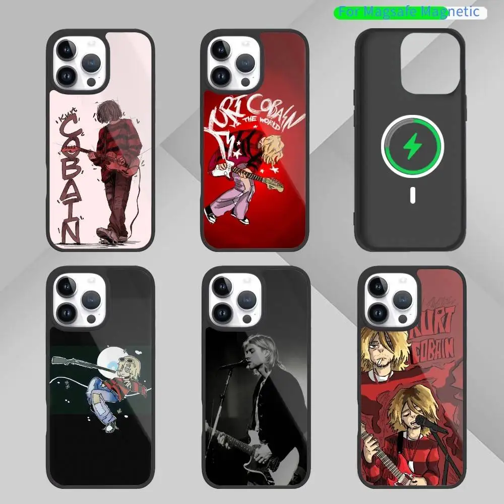 

Singer K-Kurt C-Cobain Phone Case For iPhone17,16,15,14,13 Plus,Pro Max Magnetic For Magsafe Wireless Charging