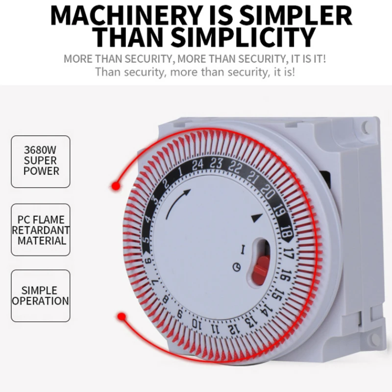 Uniteelec Mechanical Timer Switch Silent Board Household  Time Switches  24-hours Timer only220v