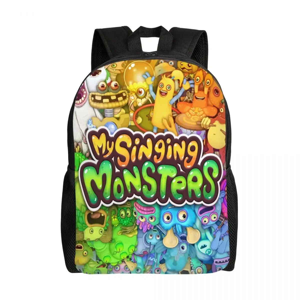 

Custom My Singing Monsters Backpack for Women Men Water Resistant College School Cartoon Anime Game Bag Print Bookbag