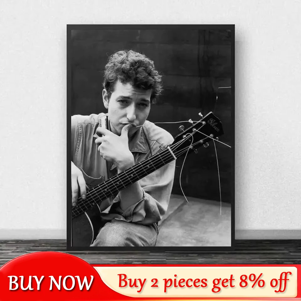 Bob Dylan Smoking Poster Music Pop Singer Star Posters and Print Gift Painting Wall Art Canvas Picture Living Room Home Decor