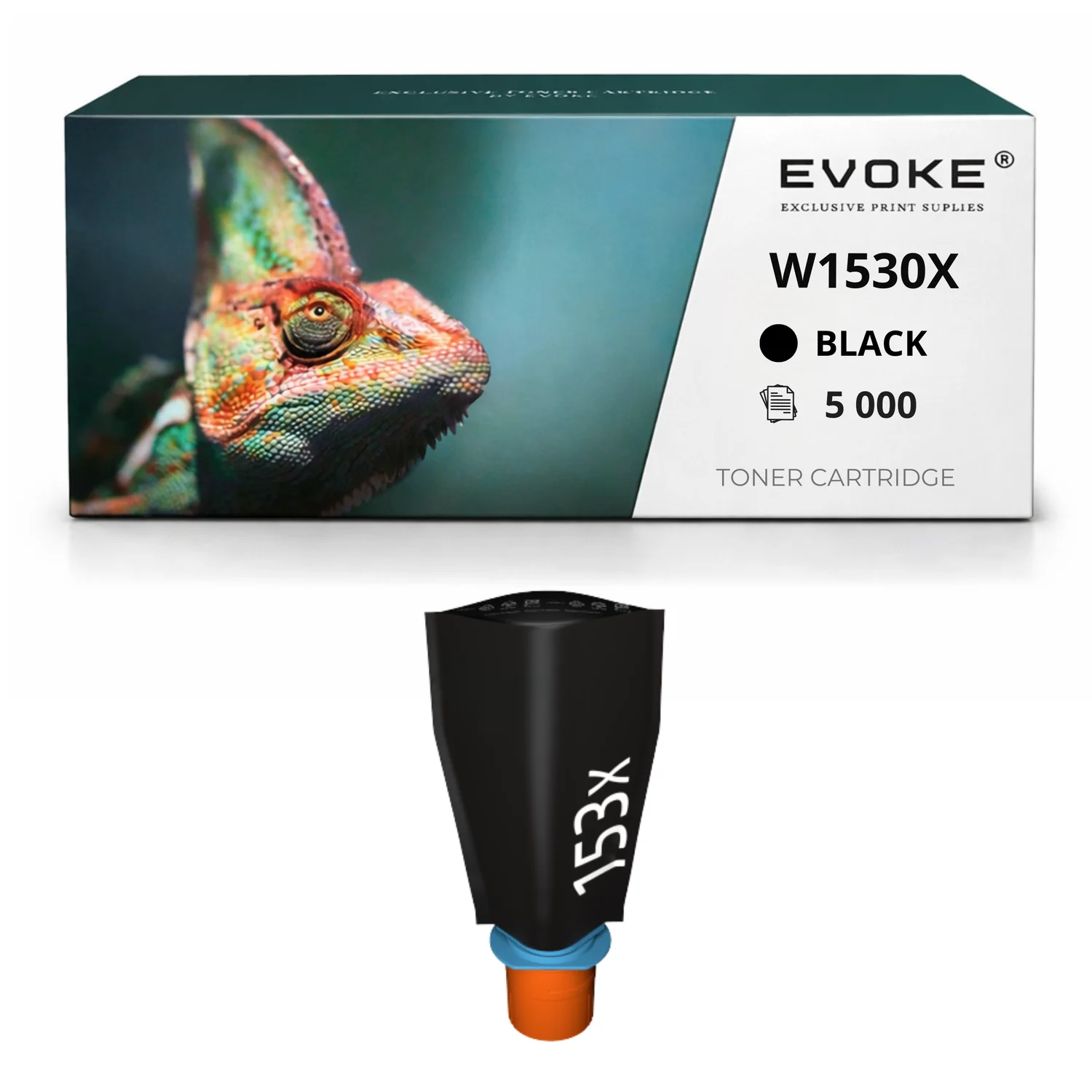 Evoke compatibele toner voor HP W1530X 153X zwart, 5000 pagina's, Laserjet Tank 1020/1500/1504W/2504Dw Mfp 1005