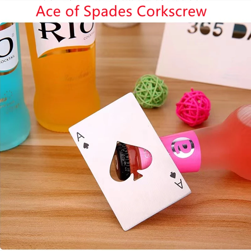 10PCS Novelty Bottle Opener Spades A Poker Playing Card Ace Beer Opener For Wedding Guest Gifts Bar Party Restaurant Tools Gifts