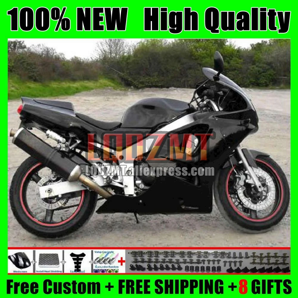 Body For KAWASAKI NINJA ZX 636 ZX636 ZX-6R ZX6R 94 95 96 97 glossy black 41No.19 ZX600 ZX 6R ZX-636 1994 1995 1996 1997 Fairing