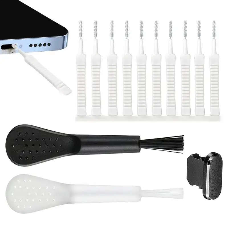 13PCS Mobile Phone Port Cleaning Brush Anti Slip Tablet cleaning tool Dust Plug Removal Cleaner Kit For I-Phone Xiaomis Samsungs