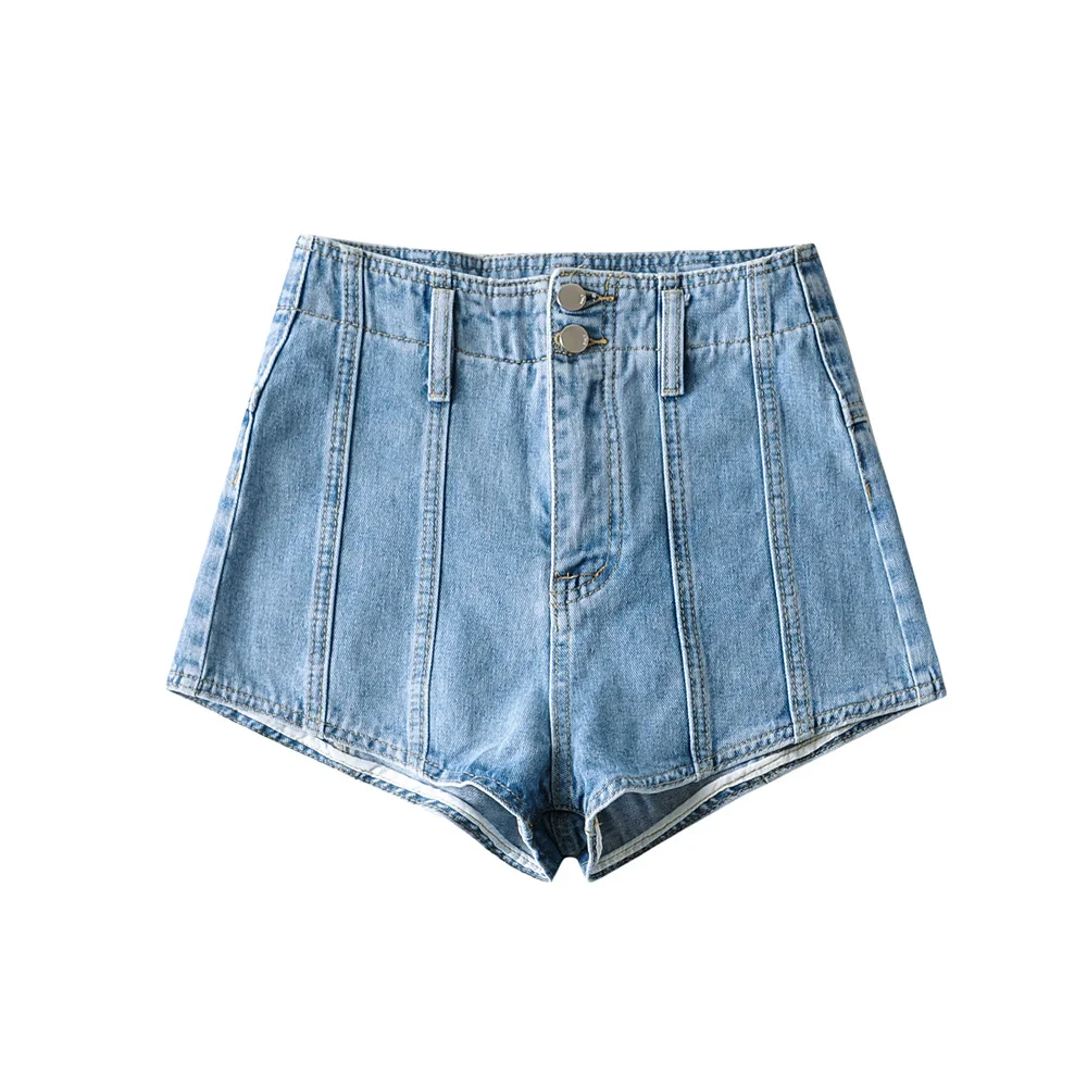 

2022 Summer High waist shorts casual vintage clothes blue denim bottoms women pink jean shorts punk patchwork shorts jeans black