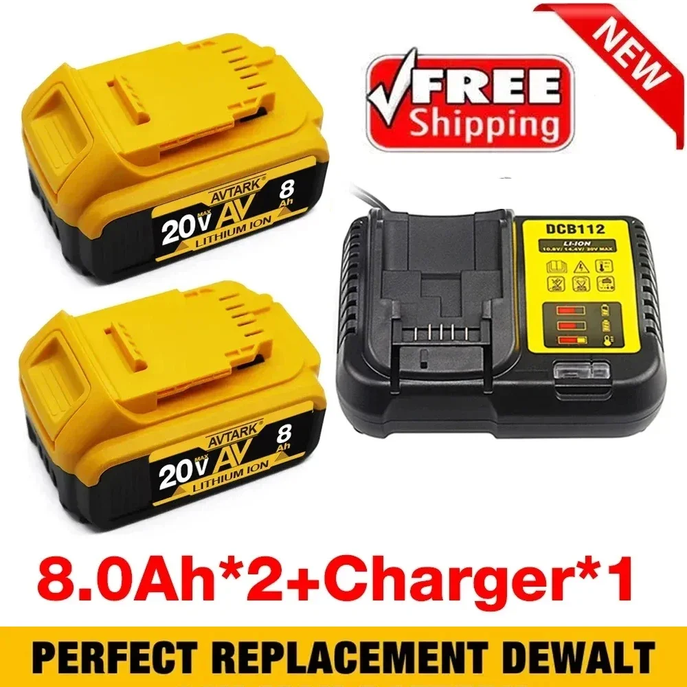 

Original DCB200 20V 8000mAh Lithium Replacement Battery For Dewalt 18V DCB184 DCB200 DCB182 DCB180 DCB181 DCB182 DCB201 DCB206