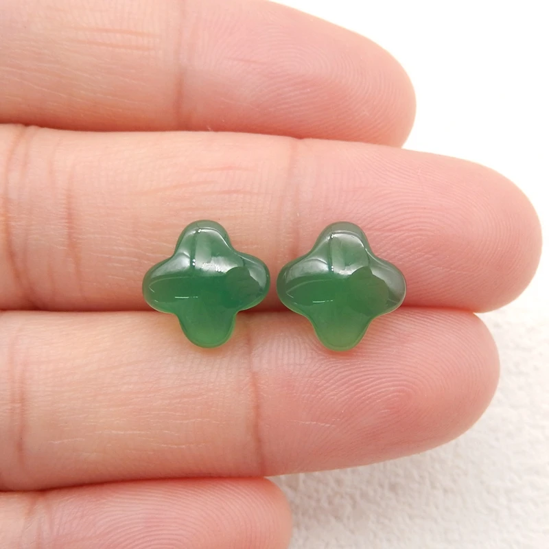 5pcs Natural Gemstone Green Agate Heart&Flower&Ring&Onion Shape ,Semiprecious Stones Women Earrings Accessories Gift Jewelry