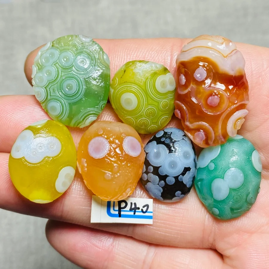 Natural  Colorful Sardonyx Agate Alxa Gobi  Rock Specimen Energy Crystal Healing Chakra Reiki Stone Garden Home Decor Gift 7Pcs
