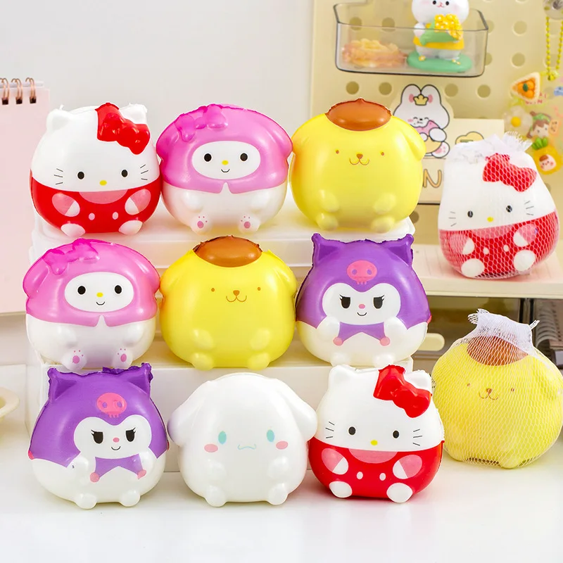 Giocattoli da spremere antistress Giappone Anime Sanrio Personaggi Shinchan Spong-Bobs Pantaloni quadrati Squishy Figura morbida Kuromi Hello Kitty