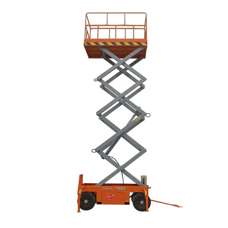 Table élévatrice hydraulique mobile autopropulsée à ciseaux portative