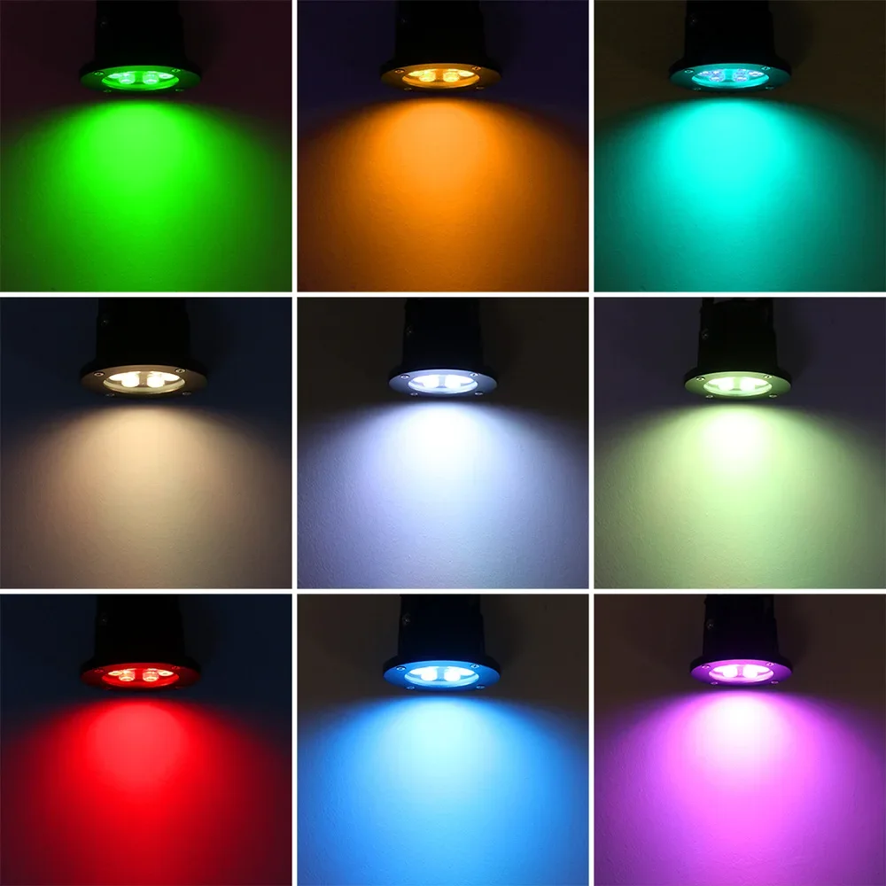 Mini 12W 24 Keys Remote Lamps AC 85-265V IP65 Waterproof RGB LED Lawn Spotlight Lights Garden Outdoor Landscape Lighting GO-L04
