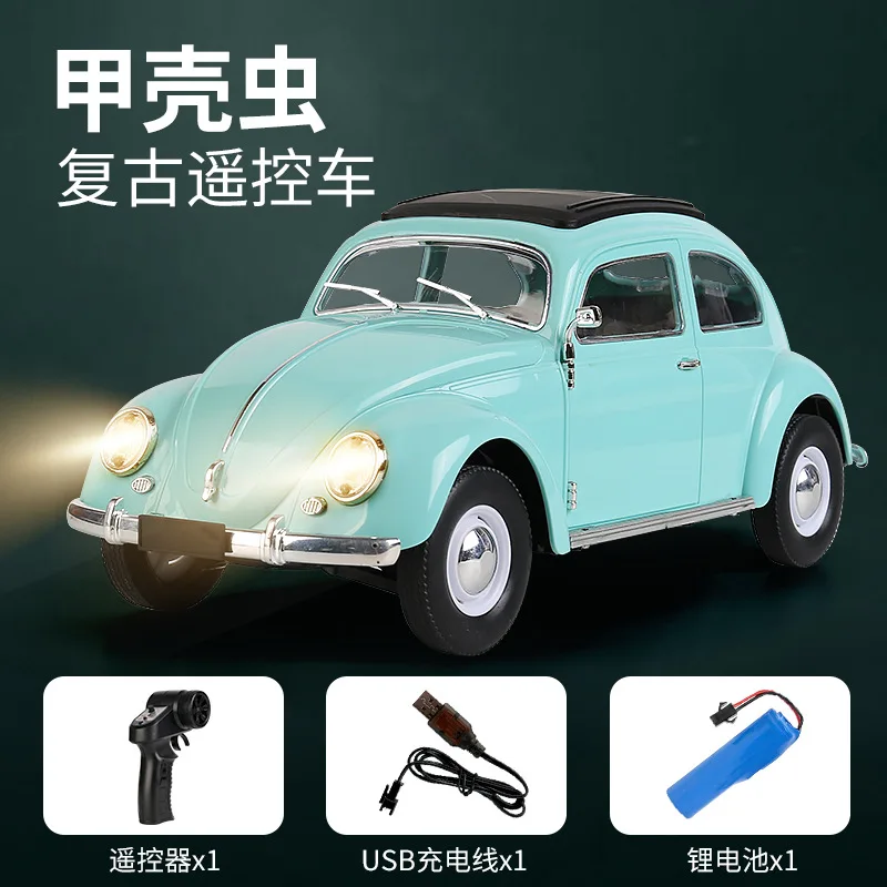 D62mini Naughty Rondelin Retro Simulation Beetle Light Drift Flat Run Remote Control Car Kids Rc Toys Children Birthday Gift