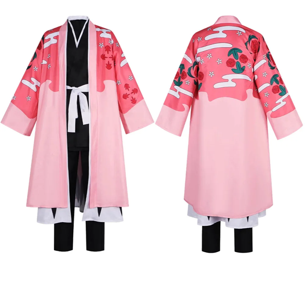 Kyoraku Shunsui Cosplay Anime Blieach Costume Men Kimono Uniform Cloak Set Male Adult Disguise Halloween Party Role Play Outfits