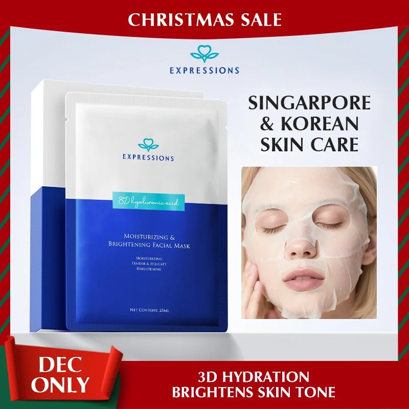 

Facial Mask with 8D Hyaluronic Acid & Niacinamide – Hydrating, Moisturizing, Brightening, Soothing & Skin Care Sheet Masks