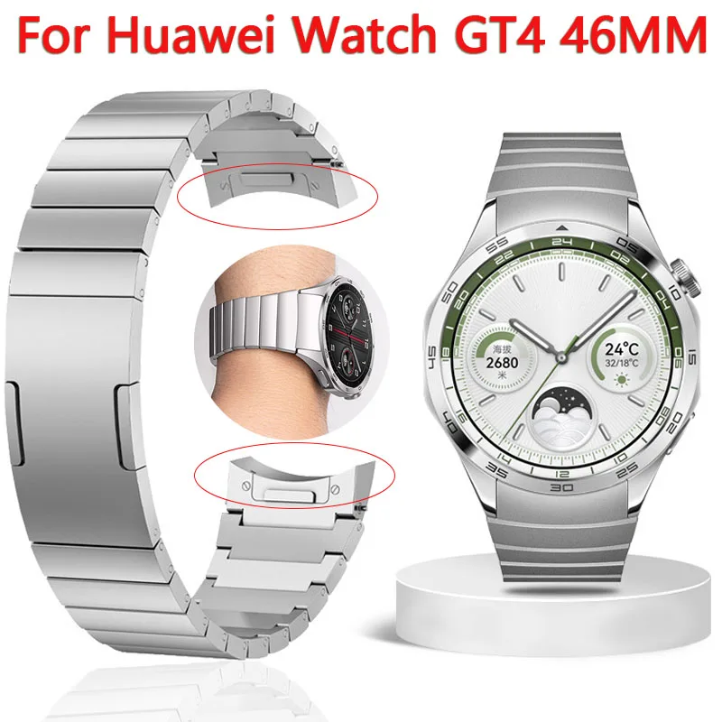 No Gaps Original Metal Strap for Huawei Watch GT4 46mm Stainless steel replaceable wristband Correa for Huawei GT4 46MM Bracelet