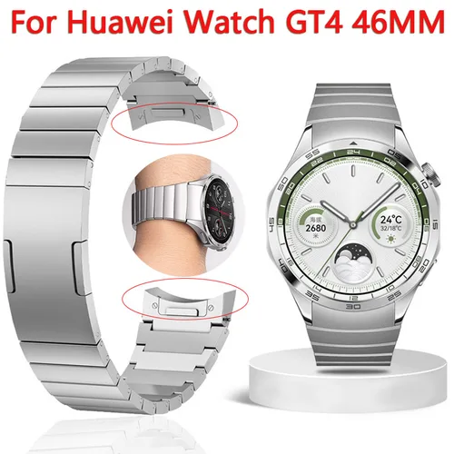 Correa de Metal Original sin huecos para Huawei Watch GT4 46mm pulsera reemplazable de acero inoxidable Correa para Huawei GT4 pulsera de 46MM
