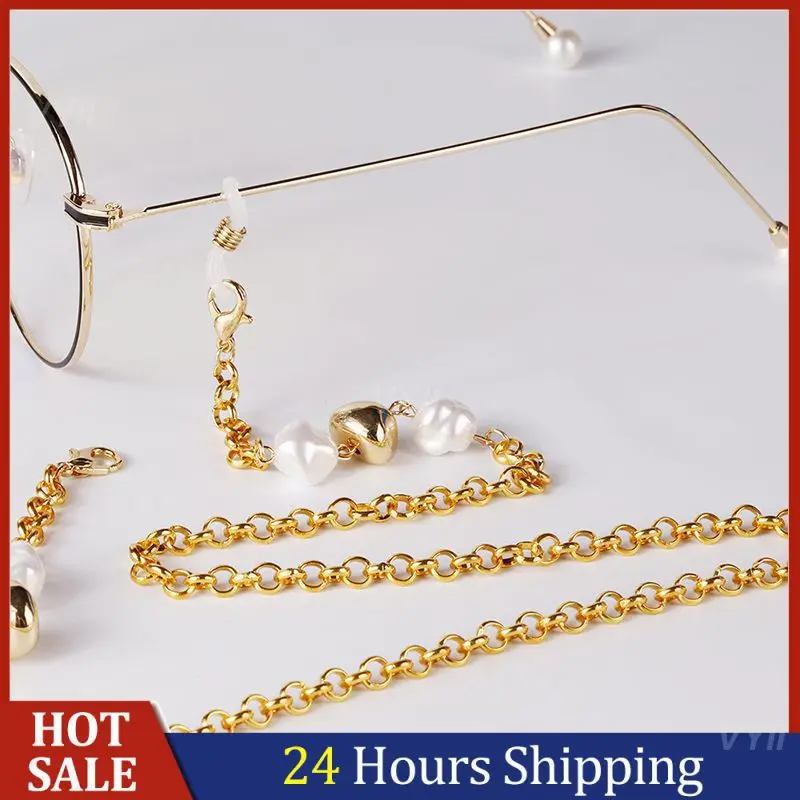 

Women's Gold Stainless Steel Glasses Chain Strap Lanyard Fashion Sunglasses Eyeglasses Neck Chain Hangs Mask Holder