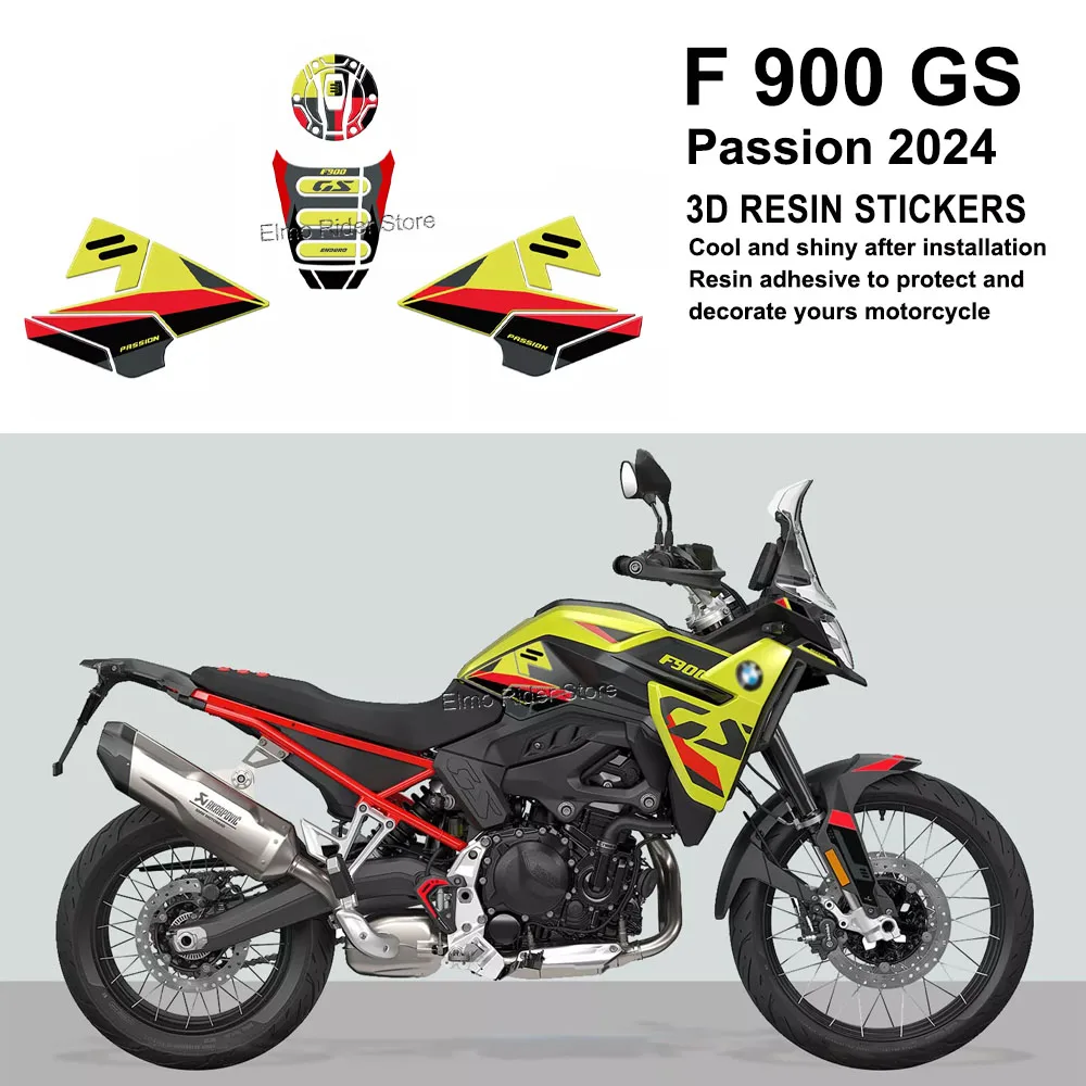 F900GS F900 GS For BMW F 900 GS Passion 2024 Motorcycle 3D Gel Epoxy Resin Protective Sticker Tank Pad Stickers Kit Decals