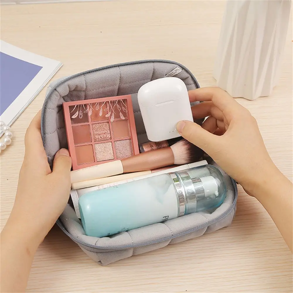 Soft School Supplies Large Capacity Pillow Plush Zipper Cosmetic Bag Pillow Plush Pencil Case Storage Box Corduroy Makeup Bags