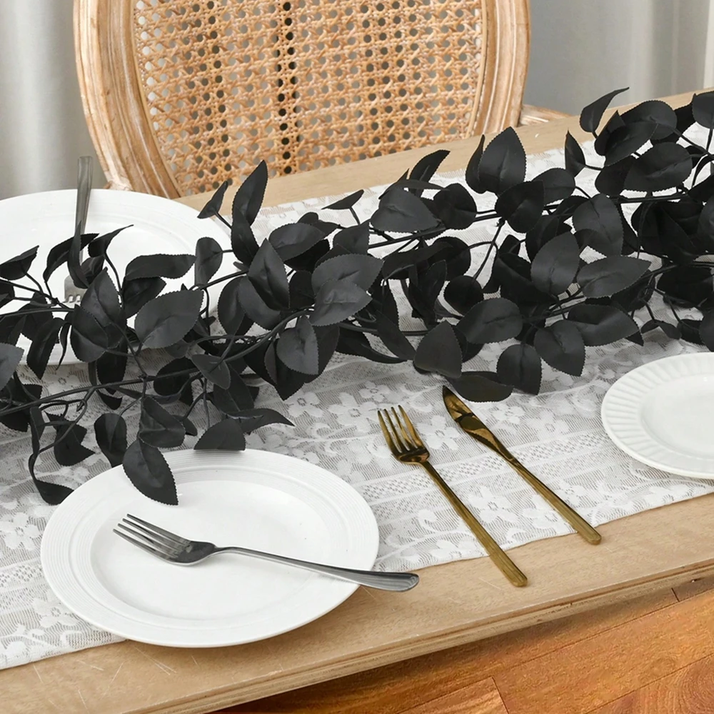 Artificial Plants Leaves Vines Rattan Halloween Christmas Wedding Home Table Decoration Outdoor Garden Yard Door DIY Accessories