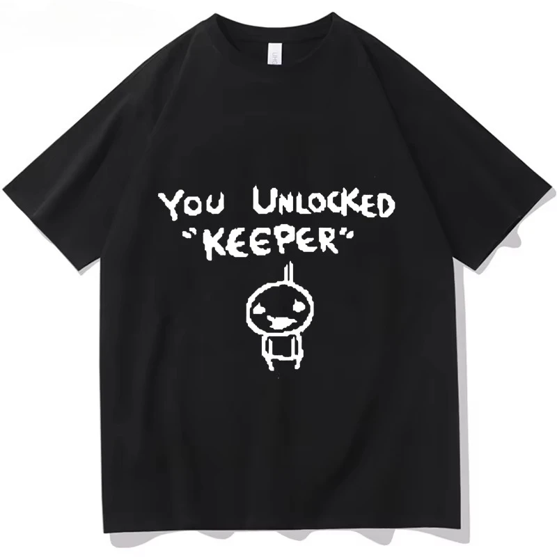 Hip Hop Binding of Isaac Print Tshirt Men Women You Unlocked Keeper T Shirt Tee Hip Hop T-shirt Tops Streetwear