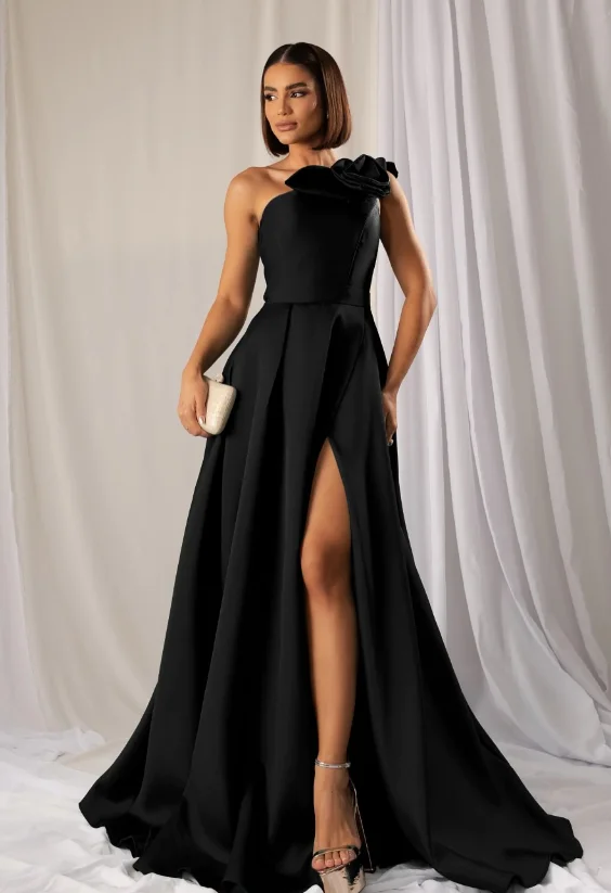 جودة عالية مخصصة بدون حمالات مطوي شوكة عالية طول الأرض Abiti Eleganti Donna Da Cerimonia Lungo فستان فيستدو دورادو رداء