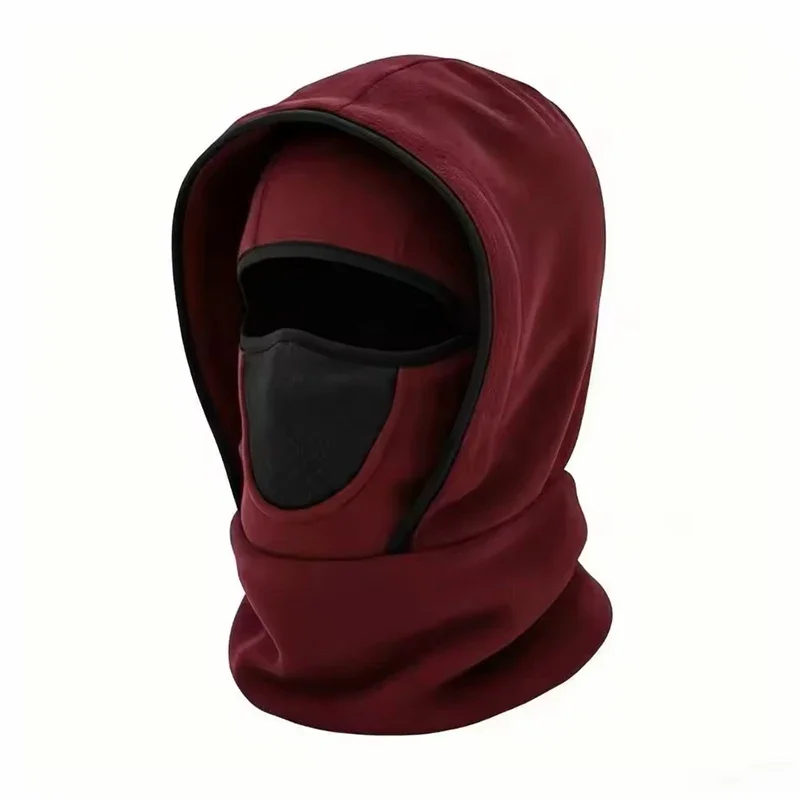 Winter multifunctionele warme muts, koudebestendige dikke fleece capuchon, nekbeschermer en gezichtsmasker combinatie voor extreme koudebescherming.