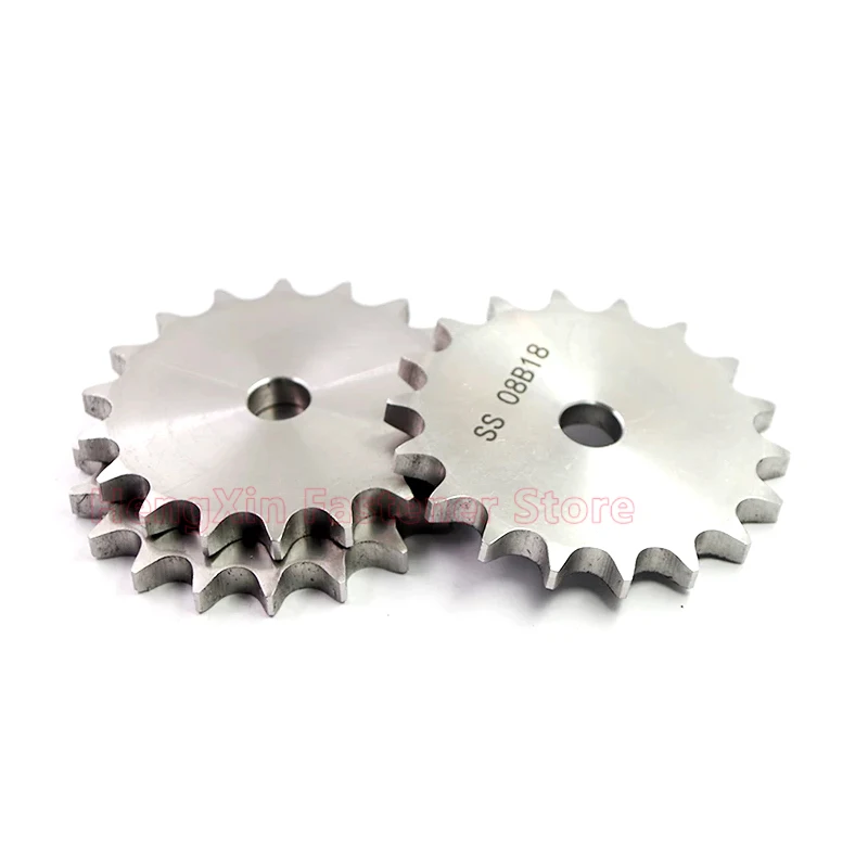 1pcs 08B Chain Sprocket 304 Stainless Steel Flat Plate Industrial Wheel 10/11/12/13/14/15/16/17/18/19/20/21/22/23/24/25-30 Teeth