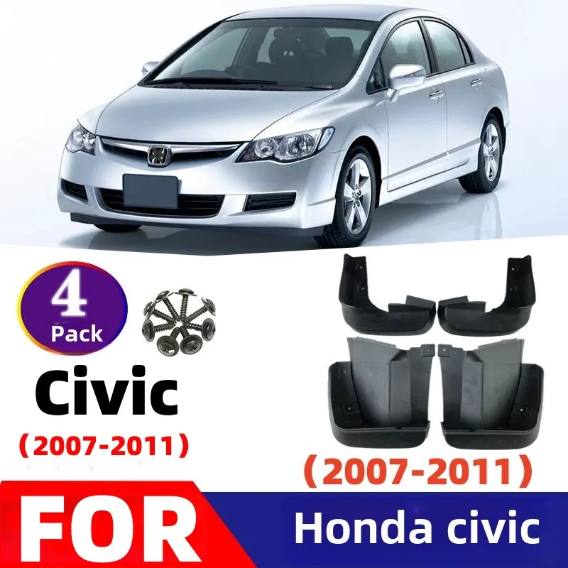 Für Honda Civic 2007 2008 2009 2010 2011 Auto Schmutzfänger Vorne Hinten Rad Kotflügel Spritzschutz Kotflügel Einfach Zu Installieren Zubehör