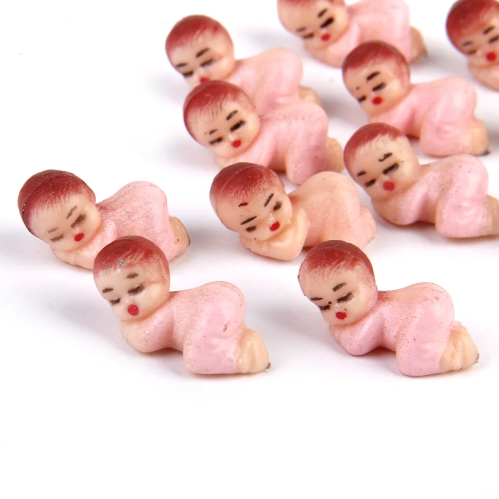 MagiDeal 50pcs/Lot Cute Tiny Sleeping Boy Girl Birthday Baby Shower Party Favors Gifts Party Table Decor Pink/Blue