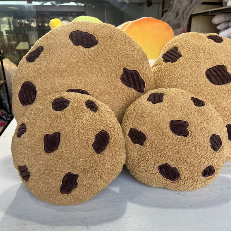 Kawaii Simulation Cookie Plush Throw Pillow Realistic Soft Filled Chocolate Chip Cookie Plush Toy Kid Gift Sofa Ornaments